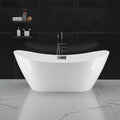 59 Inch Freestanding Acrylic Bathtub, Modern Soaking Tub by Unknown