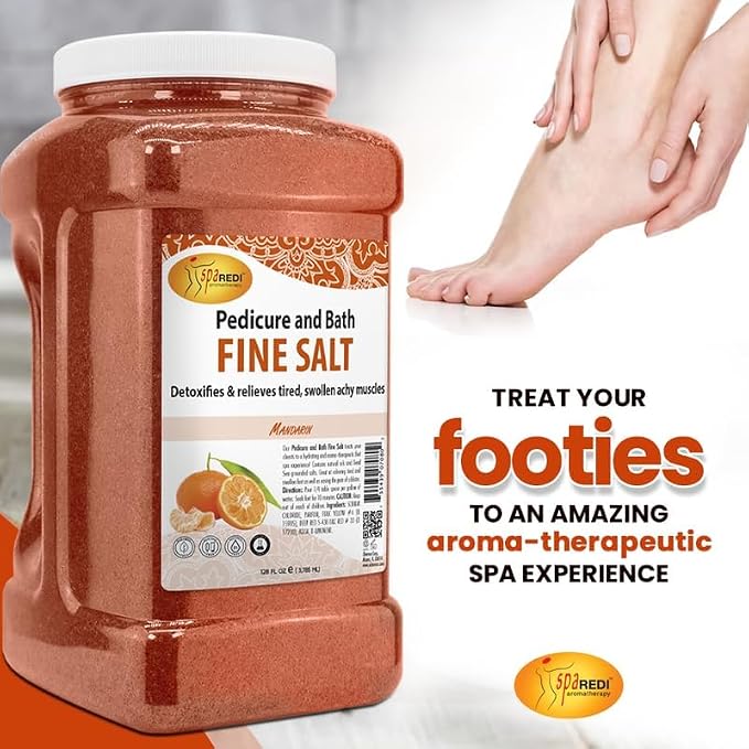 SPA REDI - Detox Foot Soak Pedicure and Bath Fine Salt, 128 Oz - Made - Image 5