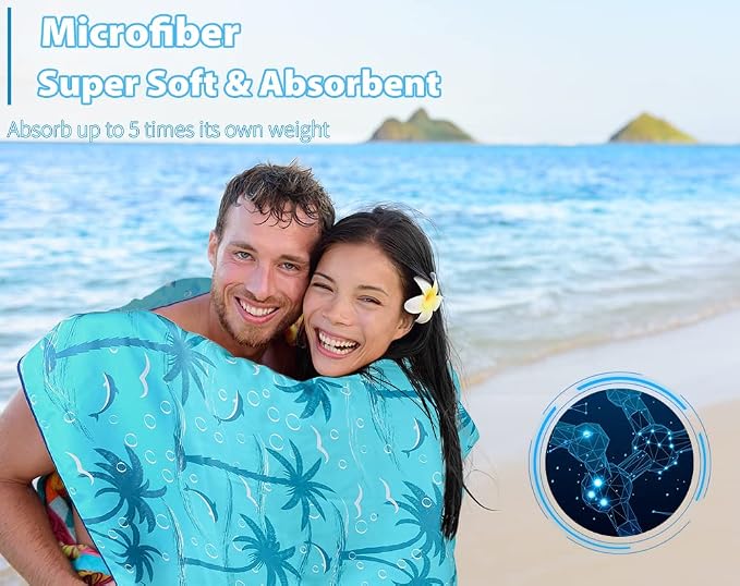 2 Pack Microfiber Lightweight Beach Towel 71"x32" Oversized Extra Large Thin - Image 5