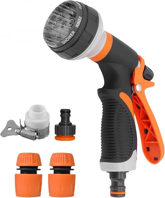 Hose Nozzle - Water Spray Attachment, 8 Adjustable Watering Patterns - Image 9