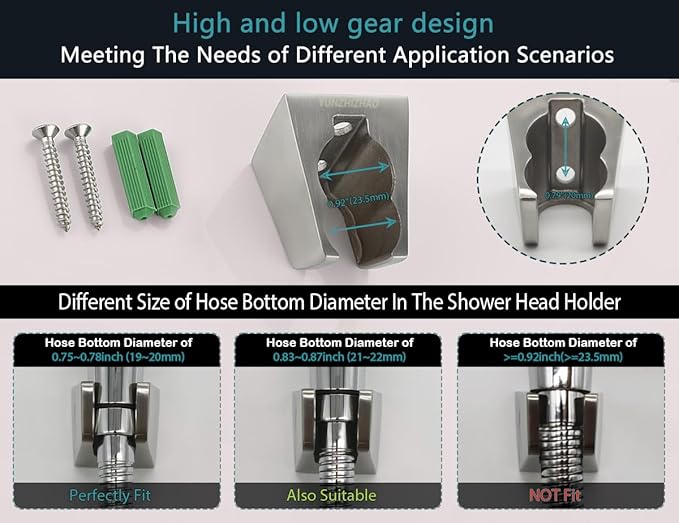Dual Slot Handheld Shower Head Holder, Secure Screw-in Wall Mount Bracket - Image 4