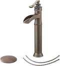 BWE Vessel Sink Faucet Waterfall Antique Copper Single Hole by BWE