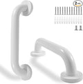 Shower Grab Bar, 2 Pack 12 Inch White Bathroom Safety Bar, 1.25" Diameter 304 by Rackickyer