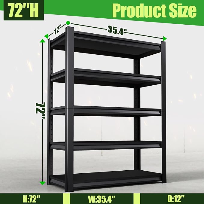 Garage Shelving, Heavy Duty Garage Storage Shelves, Metal Shelving Unit - Image 3