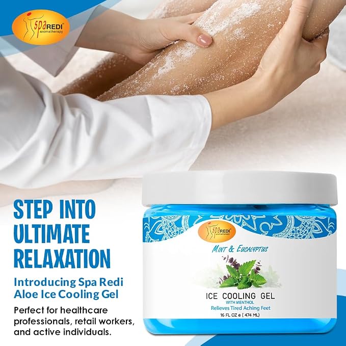 SPA REDI - Massage Cooling Gel for Pedicure, Mint and Eucalyptus Oil - Image 3