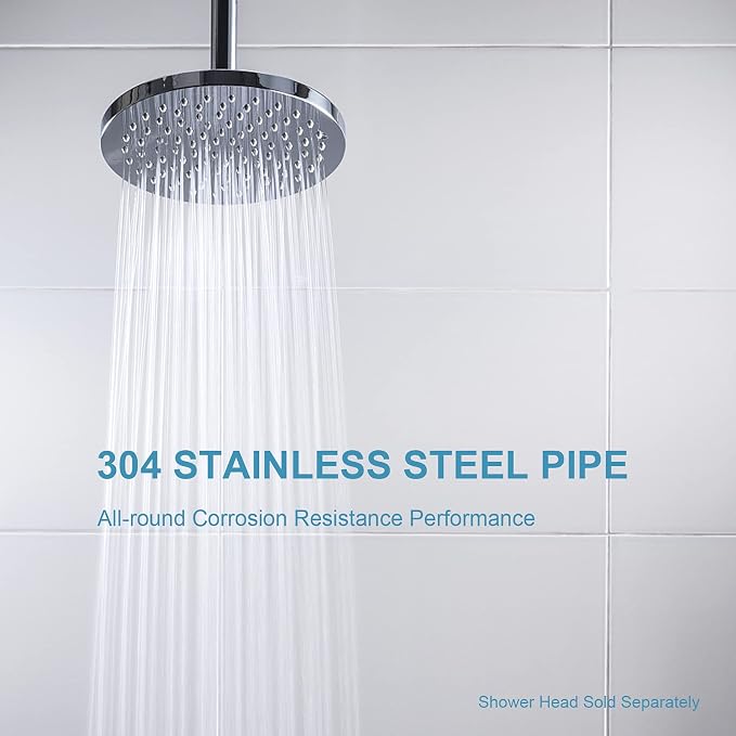 OFFO Shower Arm with Flange, 3 in Ceiling Mount Replacement Rain Shower Head - Image 3