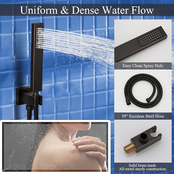 Shower Faucet Set Oil Rubbed Bronze Shower System, Knob Switch Diverter Shower - Image 6