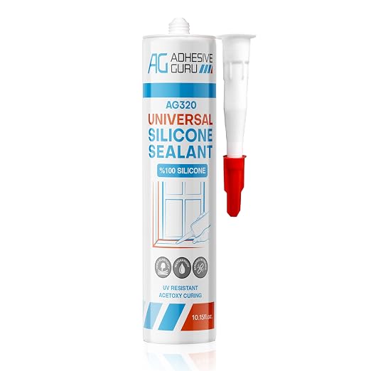 Adhesive Guru All Purpose Clear Silicone Sealant Waterproof 10.15 fl.oz by AdhesiveGuru
