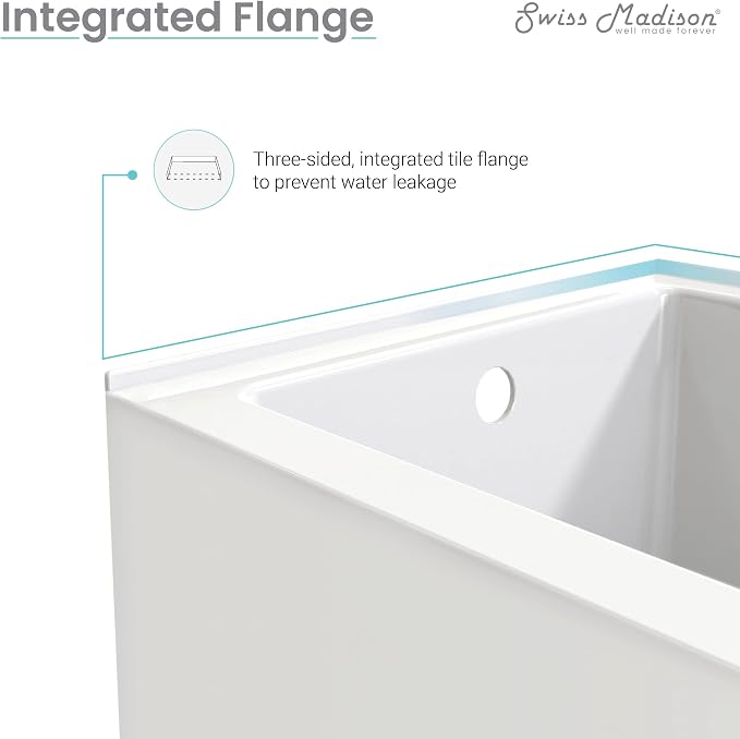 Voltaire 60" X 32" Left-Hand Drain Alcove Bathtub - Image 7