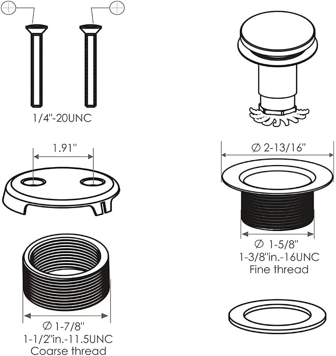 Matte Black Bathtub Drain Stopper and Overflow Kit, Solid Brass Tip-Toe Bath - Image 6