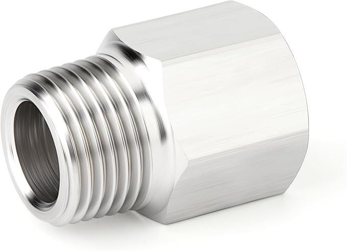 TAISHER 10PCS 304 Stainless Steel Pipe Fitting, 1/2" NPT Male x 1/2" NPT Female - Image 3