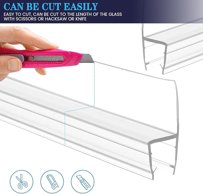 Bathroom Shower Door Seal Strip, PVC Transparent Shower Door Seal Strip - Image 2