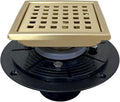 4 Inch Brushed Gold Shower Floor Drain Square by SISEHO-HomeMall