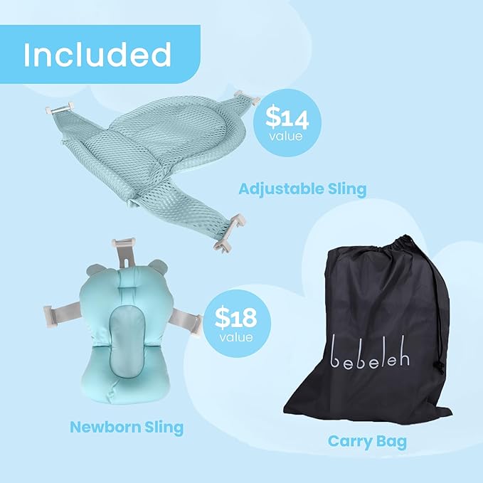 BEBELEH™ Collapsible Baby Bathtub – Bathtub + Baby tub Sling + Newborn Sling – - Image 3