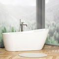 Freestanding Bathtub, 55 inch Acrylic Free Standing Soaking Bathroom Tub by Zevemomo