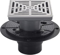 4-1/4"Square Brushed Nickel Shower Drain，Base by DEOKXZBathroomMall