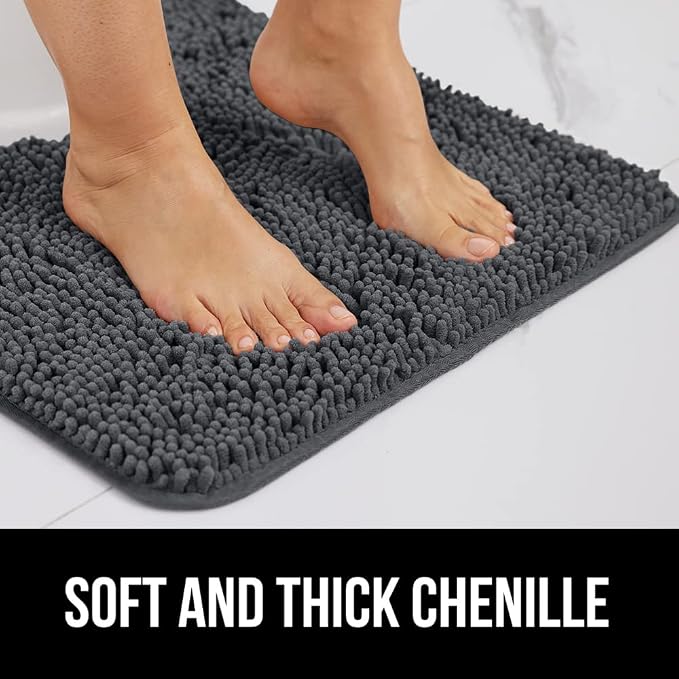 GORILLA GRIP Bath Rug Mat 30x20, Soft Absorbent Chenille, Quick Dry Microfiber - Image 3