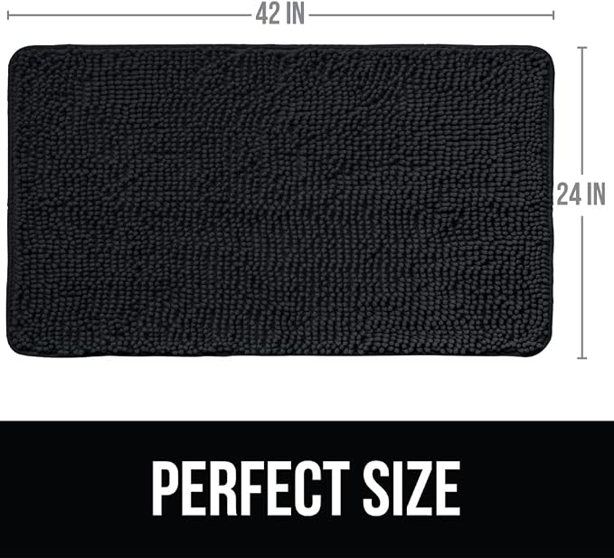 KANGAROO Bathroom Rugs, Chenille Soft Absorbent Bath Rug, Shaggy Shower Mat - Image 2