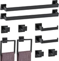 10-Piece Matte Black Bathroom Hardware Accessories Set Black Towel Bar Set by Woekme