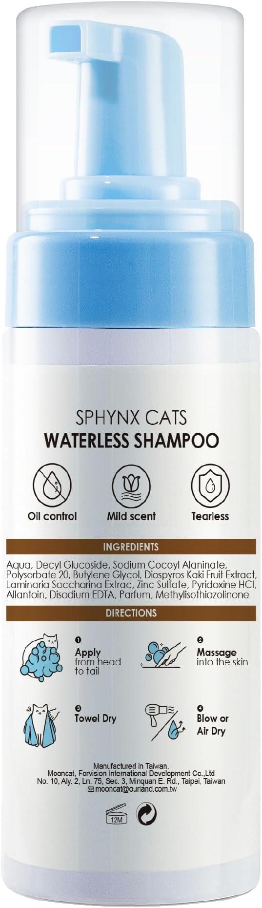 Mooncat Sphynx Cat Waterless Shampoo, Vet Approved No-Rinse Foam - Image 10