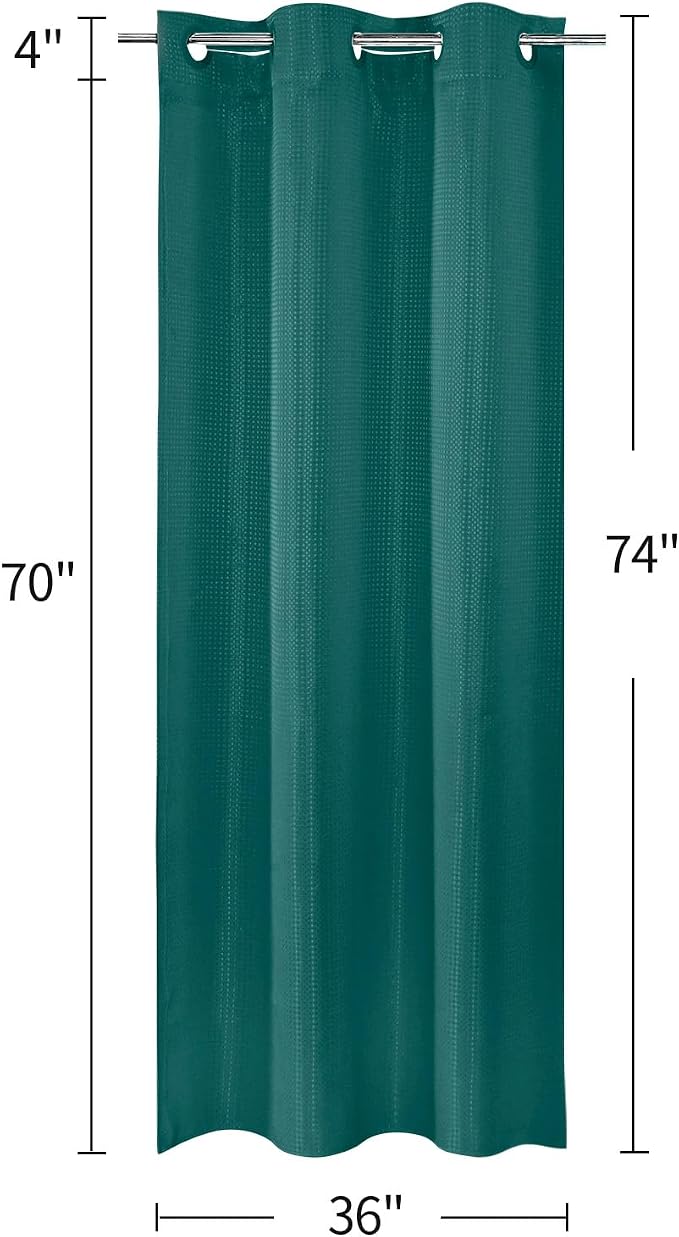 MitoVilla Dark Green Waffle Small Stall Shower Curtain Liner Set 36 x 74 - Image 7