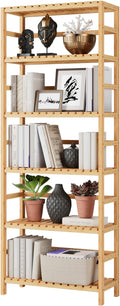 Bamjoy Bamboo Shelf, 6 Tier Bookcase Storage Shelves, Tall Book Rack Shelving by Bamjoy