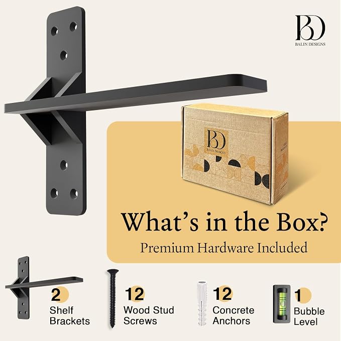 20 inch Floating Countertop Support Brackets by Balin Designs, Free Hanging - Image 3
