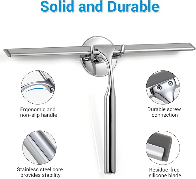 Shower Squeegee for Glass Doors, Window and Car Glass, All-Purpose Cleaning - Image 3