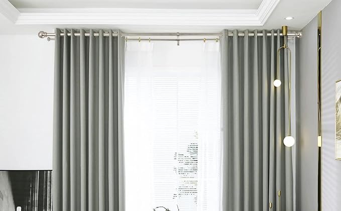 Double Curtain Rod 48 to 84 inch, Adjustable 1 inch Double Drapery Rod Rods - Image 6