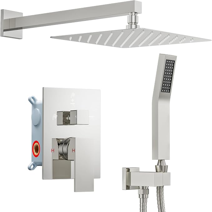 Shower Faucet Set Chrome Shower System, Starbath 12" Rain Shower Head and by STARBATH