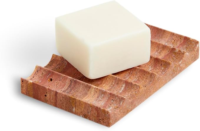 Elegant Natural Marble Soap Dish – Zen Stone Soap Tray – Rectangle Non-Slip by MAGPER+HOME