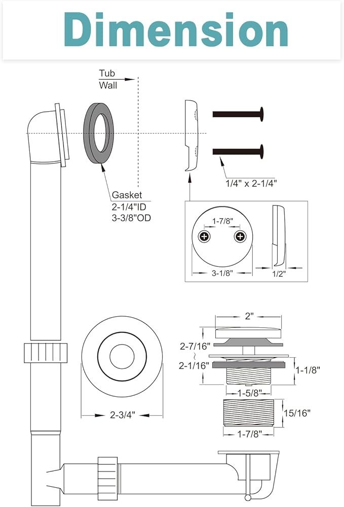 BESTILL Lift and Turn Bathtub Drain Bath Tub Trim Set Conversion Kit, Matte - Image 7