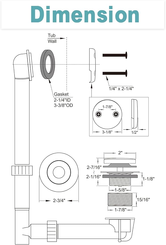 BESTILL Lift and Turn Bathtub Drain Bath Tub Trim Set Conversion Kit, Oil - Image 7
