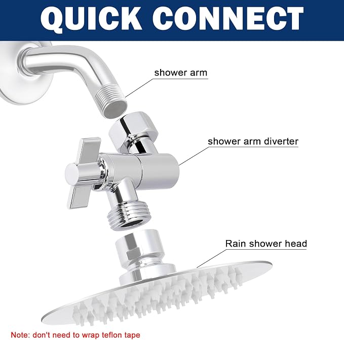 NearMoon Adjustable Shower Head Extension Adapter, SUS304 Stainless Steel - Image 7