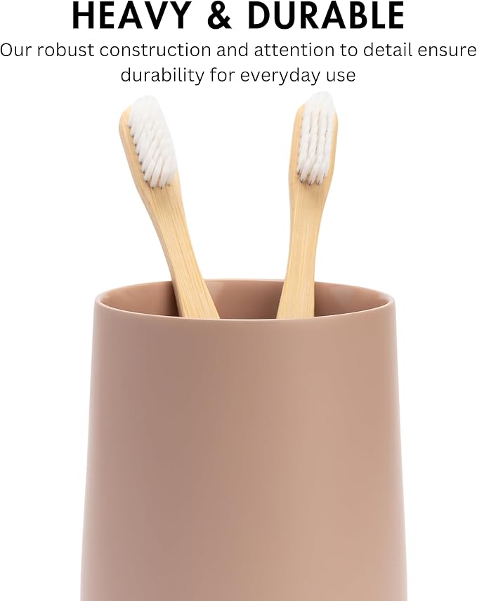 Matte Dusty Pink/Mauve Toothbrush and Toothpaste Holder and Cup - Image 3