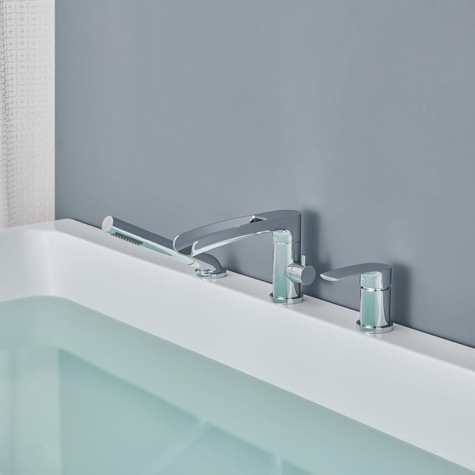 Waterfall Roman Tub Faucet Chrome Deck Mount Bathtub Faucets Brass Tub Filler - Image 8