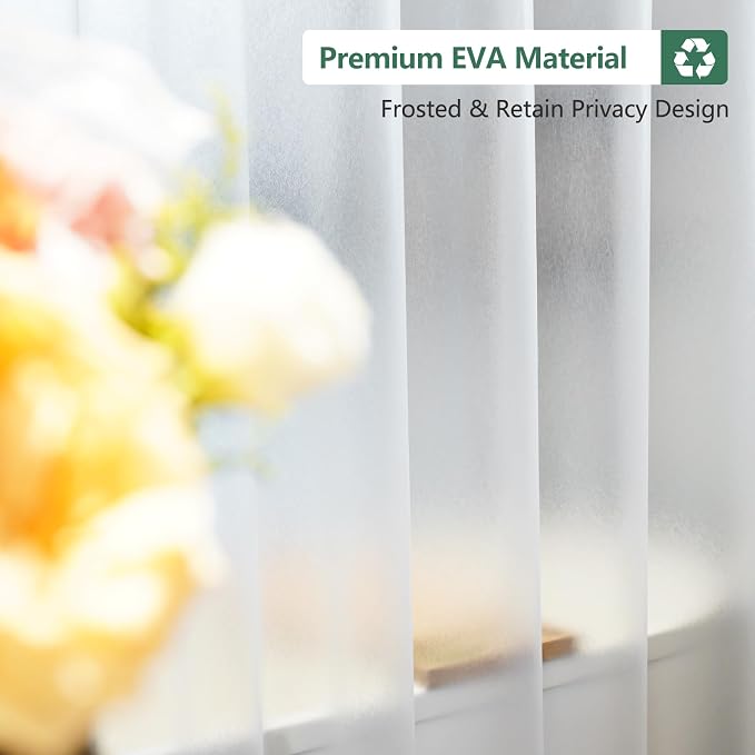 Waterproof Frosted Stall Shower Curtain Liner Long 54 x 78 Inch, Bpa-Free EVA - Image 2