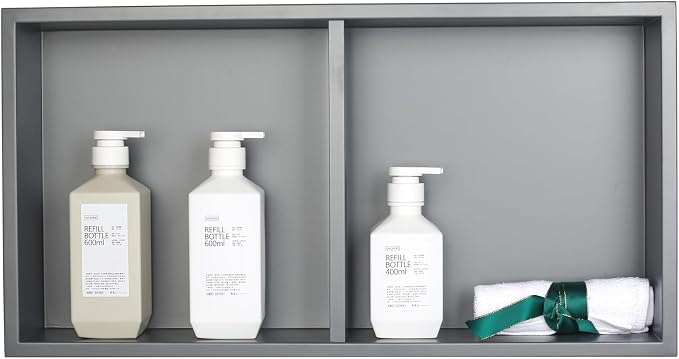 No Tile Ready Gunmetal Shower Niche, Stainless Steel Shower Wall Niche Inserts - Image 8