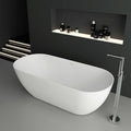 SJ STAR&JANE 69" Solid Surface Freestanding Bathtub, Matte White Oval Stone by SJSTARJANE
