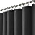 LiBa Black Shower Curtain, Heavy Duty Fabric, Soft Cloth Shower Curtain Liner by Liba