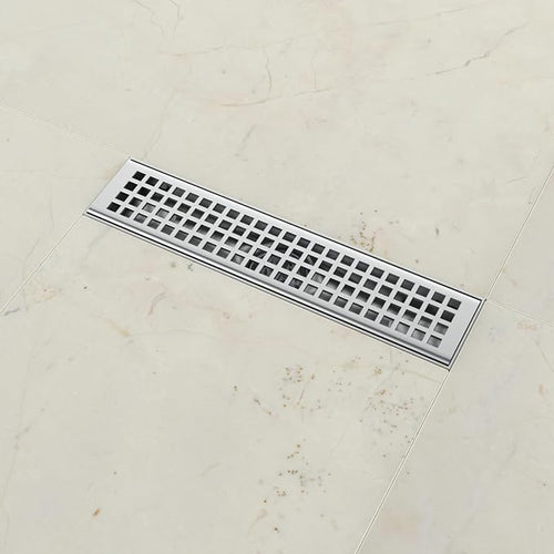 12 Inch Rectangular Shower Floor Drain, Brushed Nickel High Flow Shower Drain - Image 2