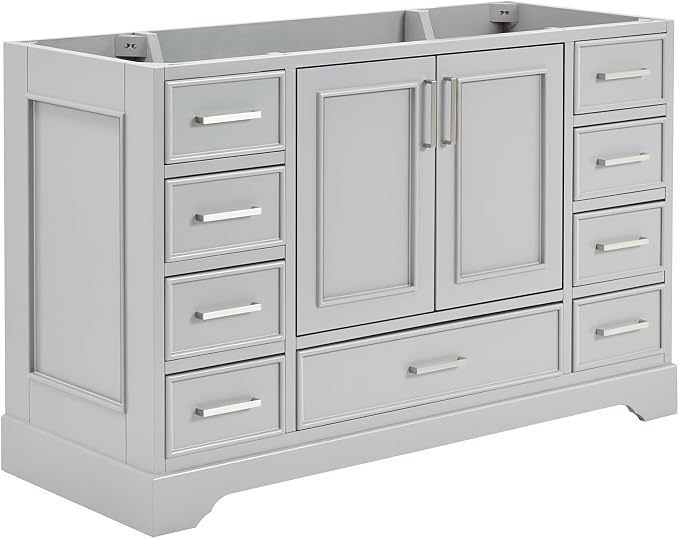 ARIEL Stafford 54" Grey Bathroom Vanity Base Cabinet, Single Sink Configuration - Image 4