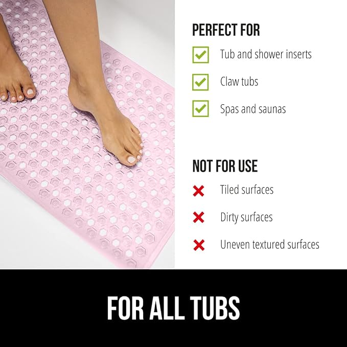 GORILLA GRIP Patented Bath Tub Shower Mat, Machine Washable Bathtub Floor Liner - Image 6