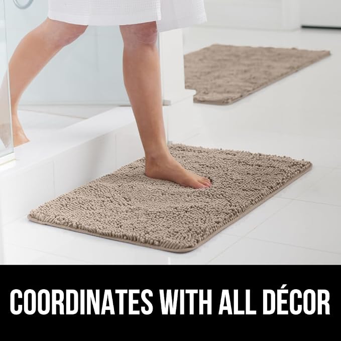 GORILLA GRIP Bath Rug Mat 42x24, Thick Absorbent Chenille, Quick Dry Microfiber - Image 9