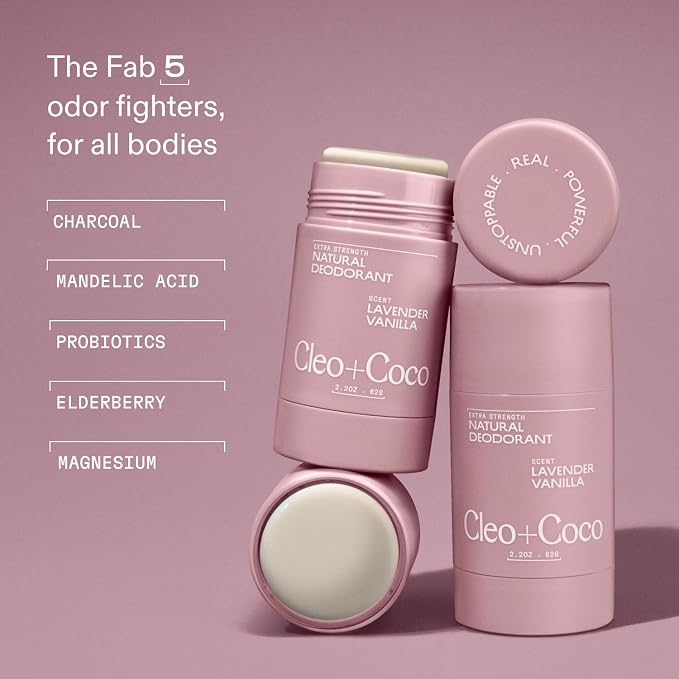 Cleo+Coco Extra Strength Deodorant Balm, Lavender Vanilla, Natural Aluminum - Image 2
