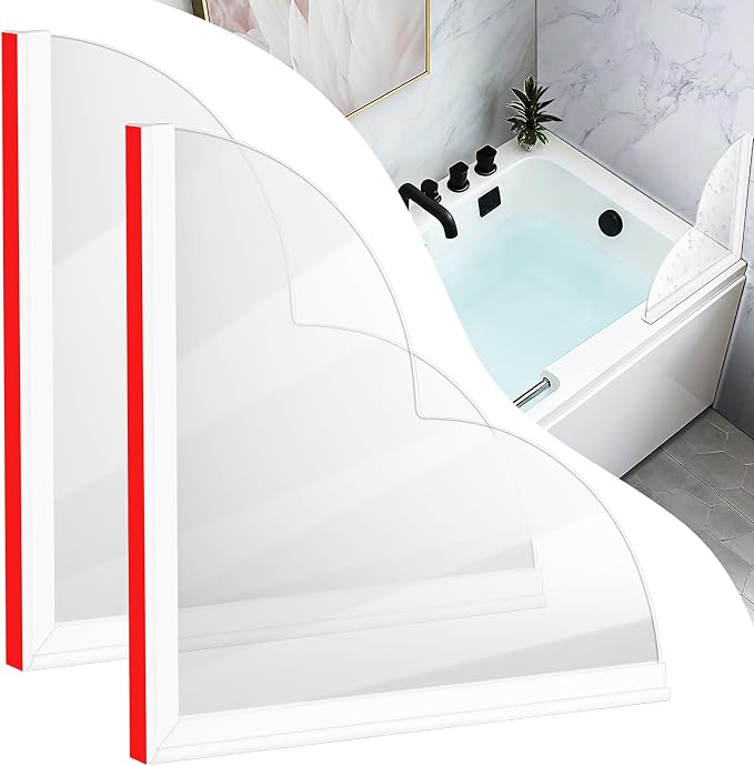 2 Pack Large Shower Splash Guard Kit, Upgrade 9.25 x 9.25 Bathtub Shower Water by EVOULTES