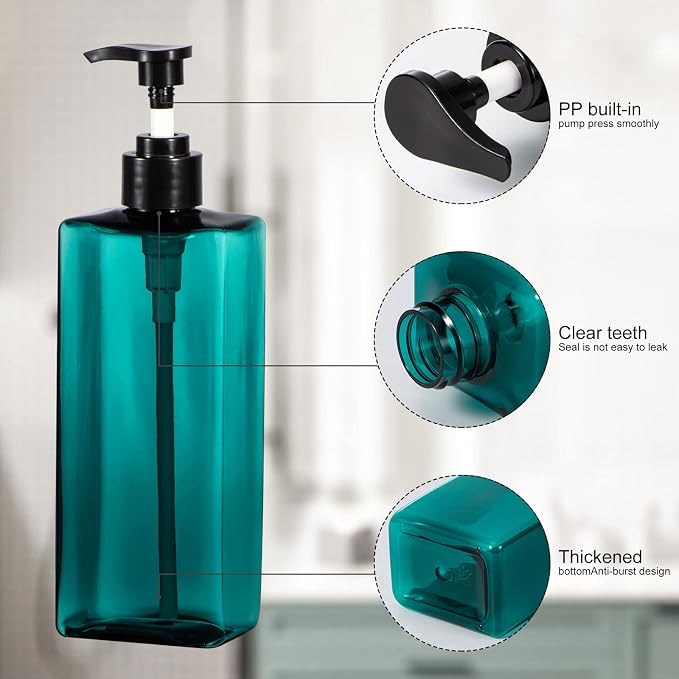 Shampoo and Conditioner Bottles Yebeauty 3pcs 17oz 500ML Shower Pump Bottles - Image 3