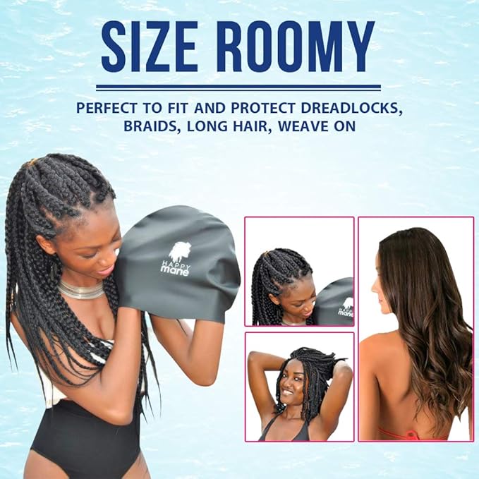 Large Extra Large XL Silicone Swim Cap - Image 4