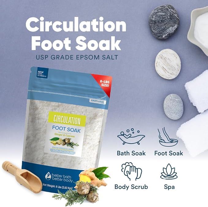Circulation Foot Soak 128oz Epsom Salt Home Spa Soothing Soaks - Image 4