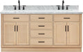 ARIEL Double Bathroom Vanity 73" Inch Oak by Ariel